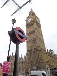 Big Ben and the Underground sign.